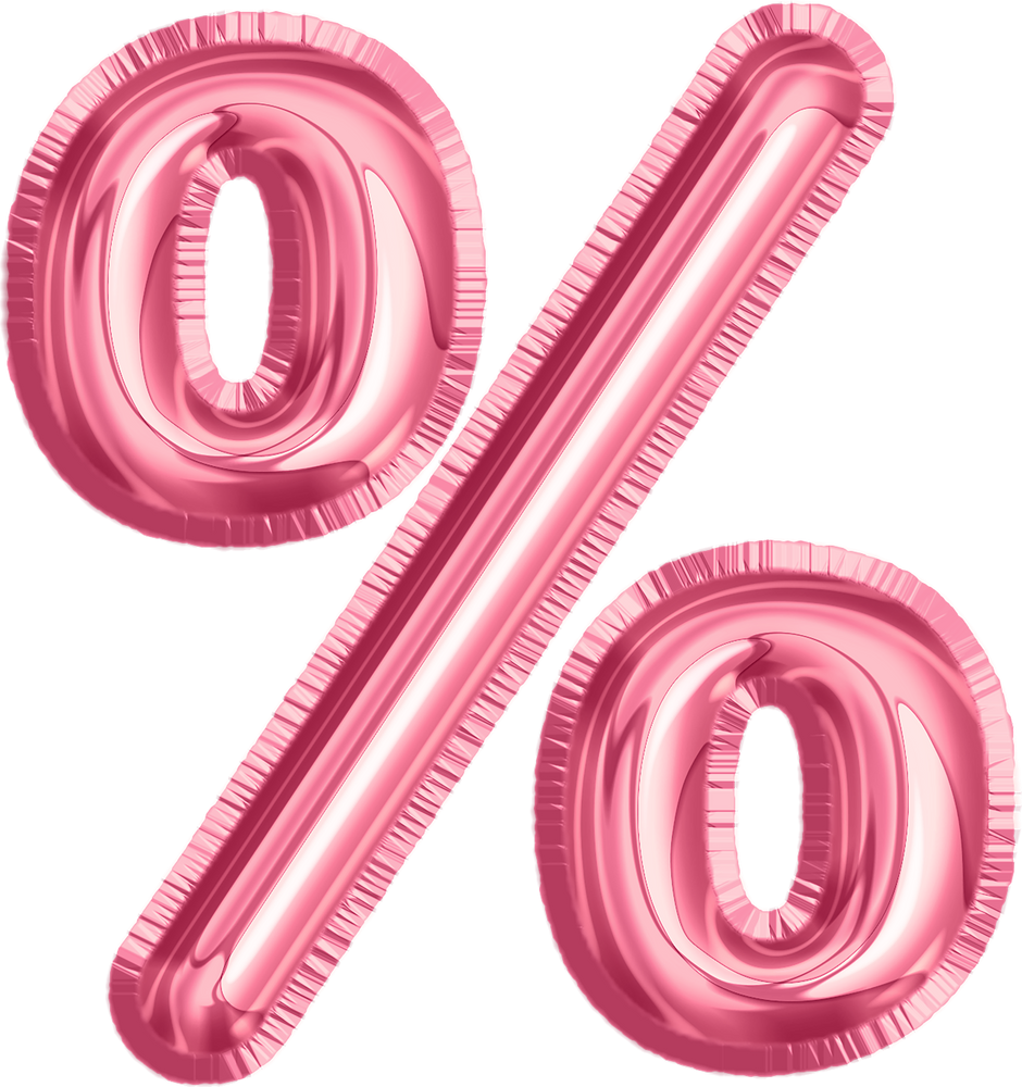 Flamingo Pink percent sign balloon